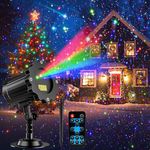 Brighter Laser Christmas Lights Projector Outdoor, RGB 3 Colors Gypsophila Moving Twinkles Stars Light Show, Holiday Projector Decorations for Yard/House/Garden/Party