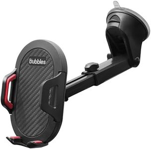 Bubbles SmartDrive Car Phone Holder with One-Handed Operation, 360° Rotation, Adjustable Telescopic Arm, Silicone Clamp, for Dashboard & Windshield, Universal Compatibility