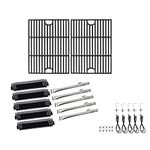 ZLjoint 17" Cast Iron Grates and Heat Plates Burners for Home Depot Nexgrill 720-0830H, 720-0670A, 720-0783E, 720-0888N, Kenmore 41516106210 415.16106210 Gas Grill