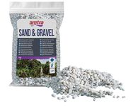 Amtra Gravel - Natural Aquarium Gravel, Decorative Soil, Coarse White Grains Size 4-8mm, Size 1kg, Packaging May Vary