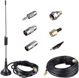 DAB FM Antenna Digital Radio Antenna 75 ohm SMA Aerial Adapter High-Frequency Cable Stereo Receiver Indoor with high Magnetic Base, Match with Extension Coaxial Cable 5 Meters