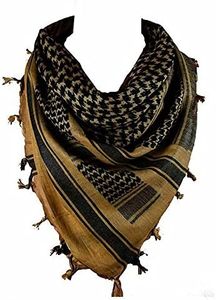 Cotton Shemagh Tactical Military Scarf Palestine Scarf for Men & Women (Sand-Black)