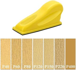 Micro Detail Sander Kit, Anglecai 3.5” x 1” Mini Detail Sander for Small Projects, Detail Handle Sanding Tools with 7 Kinds of 140PCS Sandpaper Grit, 20 Each of The Grits: 40 60 80 120 150 220 400