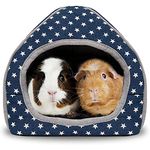 RANYPET Guinea Pig Bed - Cave Cozy Hamster House Large Hideout for Guinea pig Ferret Hedgehog Chinchilla Bearded Dragon Winter Nest Hamster Accessories Blue