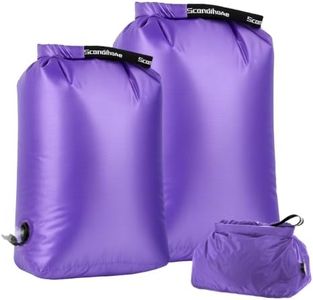 BBCREAT Travel Compression Laundry Bag, Pump-Free Vacuum Space Saver Bag for Dirty Clothes, Reusable Waterproof Wet Dry Bag, Travel Laundry Bag for Luggage, Packing, Suitcase (2 Pcs)（Purple, M + L)