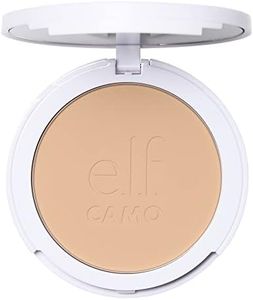 e.l.f. Camo Powder Foundation, Primer-Infused Buildable & Long-Lasting Medium-to-Full Coverage Foundation, Light 210 N