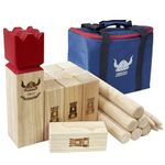 Kubb Game Set - Hardwood Viking Games - KUBB Throwing Outdoor Games (with Carry Bag, Regulation)