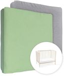 Baby Comfort Pack of 2 Jersey 100% Cotton Fitted Sheets for 160 x 70 cm Toddler Junior Bed Mattress (Green + Grey)