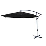 Green Bay 3m Garden Patio Banana Parasol Outdoor Sun Shade Shelter Crank Hanging Rattan Black