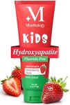 Mouthology Hydroxyapatite Kids Toothpaste Fluoride Free with Xylitol, Non Toxic Fluoride Free Toothpaste for Kids, All Ages (1-3), (3-6) & (6-12) Strawberry, 4oz