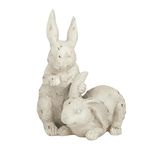 Deco 79 Resin Rabbit Indoor Outdoor Garden Sculpture, 8" x 9" x 11", White