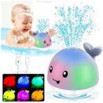Bath Toys for Kids Ages 1-3,Easter Basket Stuffers for Toddler, Light Up Whale Bath Toy Sprinkler, Fun Bathtime Toys ,Baby Pool Water Play Toys, Gift for 1 Year Old Boys Girls, 1st Birthday Gifts