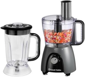 Russell Hobbs Robot cuisine multifonctions [Mixeur/blender/Râpe/hachoir/pétrin/batteur] Robot (pétrir, mélanger & couper, etc., + accessoires, compatible lave-vaisselle, max 900W) Anthracite 27111-56