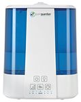 Germ Guardian Pure Guardian H5225WCA Ultrasonic Warm and Cool Mist Humidifier, 100 Hrs. Run Time, 2 Gal. Tank Capacity, 560 Sq. Ft. Coverage, Quiet, Filter Free, Silver Clean Treated Tank, Essential Oil Tray