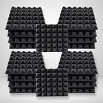 YGM Acoustic Foams® Pyramid Acoustic (Set of 18), 50 Density Foam Panels,12" X 12" X 2 Inches, Premium Grade Soundproofing Studio Noise, Echo Reduction and Absorption (Black)