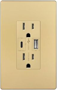 LIDER USB-C Constant PD 65W Wall Outlet, Power Delivery, Matte Gold