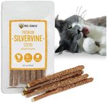 Hide & Scratch Premium Silvervine Sticks with Gall Fruit Powder - Chew Toy and Dental Sticks for Cats (12 ct)