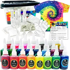 Premium Tie Dye Kit DIY Tie Dye Kits for Adults Fabric Shirt Clothes Decorating Tye Dye 24 Non Toxic Powder Bulk Color Rich and Pastels Tye Dye Kit Set and Die Supplies for Kids Party or Group