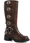AMINUGAL Brown Knee High Boots Wome