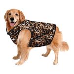 Sage Square Funky Soft Material Dog T-Shirt | Cool/Funky Print Pet | Soft Light Weight | Comfortable & Breathable Dog Clothing | Trendy Vest Outfit (XXXLarge - 30 inch) (Leopard Print)