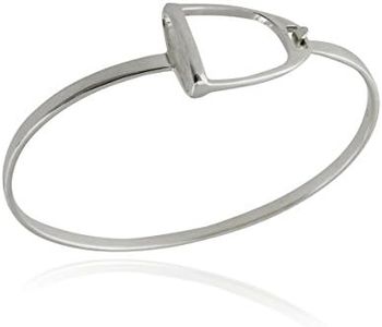 FashionJunkie4Life Sterling Silver Stirrup Bangle Bracelet, Horse Saddle Equestrian Jewelry, NA