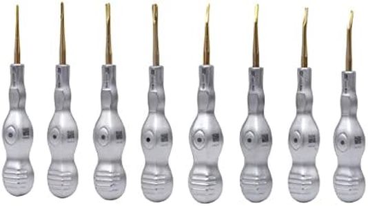 Dental Luxating Elevator Set of 8. Titanium Coated Luxating Elevator with Stainless (Thin, Sharp Blades)