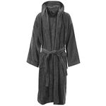 MyShoeStore Terry Bathrobe Unisex 100% Luxury Egyptian Cotton Super Soft Terry Towelling Bath Robe Womens Mens Ladies Dressing Gowns Towel Nightwear Housecoat (Hooded Grey, One Size)
