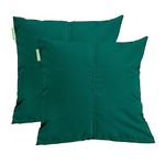 Gardenista Large Garden Scatter Cushion | Water Resistant Hollowfibre Filled Outdoor Seating Furniture Pillow | Great for Patio Rattan Chairs | Comfy & Lightweight (2, Green)