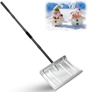 Snow Shovels for Driveway, 54/68 Inch Long Heavy Duty Aluminum Snow Removal Shovel Pusher for Snow Removal Portable Shovel Detachable for Car Trunk Emergency Camping Home Garage Garden