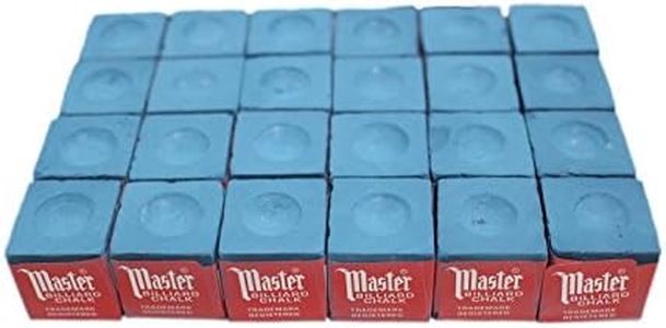 Masters Blue Billiard and Snooker Chalk - 2 dozen/24 pieces