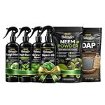 Sakumotsu Garden Care Kit for Plants – Neem Oil, Organic Pest Control, Fungicide, Growth Booster, Neem Cake Powder & DAP Fertilizer | Complete Plant Protection & Nutrition Combo
