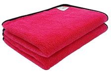 SOFTSPUN Microfiber Face & Hand Towel 2 pc 40X60cm Pink! Ultra Absorbent Super Soft & Lightweight Quick Drying for Men & Women Daily Use Unisex.