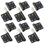 6 Pcs Lift Off Hinge Black Flag Hinges 4 Inch Lift Off Hinges Removable Door Hinges, Left Handed, Max Load 50lb/Pair(Screw not Included)