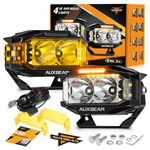 Auxbeam V-MAX Series LED Light Pod, 4 Inch Off Road Driving Lights 270° Side Shooter Spotlights with Amber DRL, 72W LED Cube Auxiliary Ditch Lights for Truck ATV Jeep