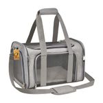 Foodie Puppies Pet Soft-Sided Mesh Pet Travel Carrier for Hiking, Outdoor Activities - (Mesh Airline Bag, Grey)(43x28x28cm) for Small Dogs, Puppies, Cat and Kittens| Breathable Space with Sturdy Pad