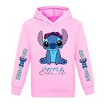 LQBNZQZ Stitc-hs Hoodies Boy Girl Cartoon Sweatshirt Long Sleeve Hooded Top Shirt Novelty Clothes for Kids (as1, Age, 12_Years, 13_Years, Little Girls, Pink)