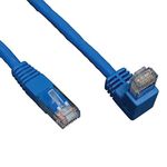 Tripp Lite Down-Angle Cat6 Gig Molded UTP Cable, RJ45 Right-Angle Down M to RJ45 M, Blue, 1.52 m (N204-005-BL-DN)