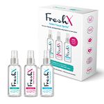 FreshX Flushable Toilet Paper Spray Pack of 3 x 50ml Bottles | Coconut, Aloe Vera & Unfragranced | Tissue Spritz upgrades Toilet Paper Into Fresh Wet Wipes | Plastic Free Moist Toilet Wipes