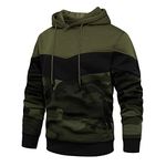 MANLUODANNI Men's Hoodies Pullover Hooded Sweatshirt Patchwork Top Casual Hoody with Pockets Camo XL