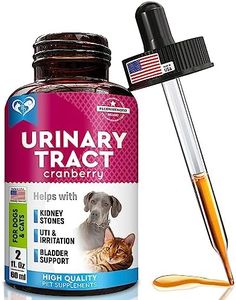 Cat & Dog Urinary Tract Infection Treatment & Natural UTI Medicine Cranberry-Kidney+Bladder Support Supplement - Best Prevention Incontinence, Bladder Stones - Pet Renal Health & UTI Care Drops