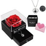 Unique Gifts for Women,Preserved Rose with Necklace for Women,Birthday Gifts for Women,Mom,Her,Sister,Wife,Friend,Girlfriend