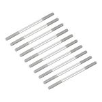 METALLIXITY Double Ended Stud Screws (M3 Thread 60mm Length) 10pcs, 304 Stainless Steel Dual Threaded Rod Bolts - for House Maintenance