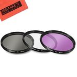 55mm Multi-Coated 3 Piece Filter Kit (UV-CPL-FLD) for Nikon Nikon D3400. D5600 with 18-55MM AF-P DX, DL24-500 f/2.8-5.6 Digital Camera + MicroFiber Cleaning Cloth