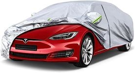 Kaugung 6 Layers Car Cover Custom Fit Tesla Model s from 2012 to 2024, Waterproof Car Cover All Weather for Automobiles Outdoor Indoor with Zipper Door, Sun Rain Dust Snow Protection.