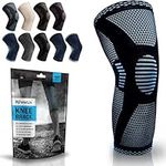 POWERLIX Knee Support for Women/Men, Knee Brace Compression Sleeve Support for Arthritis, Joint Pain, Ligament Injury, Meniscus Tear, ACL, MCL, Tendonitis, Squats, Sports, Light Blue, Large