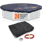 SET Sunsolar Energy Technologies Leaf Net Cover for 24 ft Round Above Ground Swimming Pool with Extra 3 ft Overlap