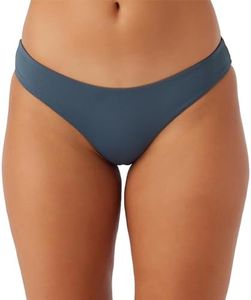 O'NEILL Women's Matira Bikini Bottoms - Cheeky Coverage Women's Bathing Suit Bottom with Hipster Fit,Slate 3,L