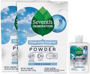 Seventh Generation Dishwasher Detergent Powder 2-Pack + Rinse Aid, Free & Clear, Biodegradable, Plant-Based & Fragrance-Free, Septic Safe