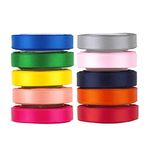 VATIN Solid Color Double Faced Polyester Satin Ribbon 10 Colors 10mm X 4.5m Each Total 45 Metre Per Package Ribbon Set, Perfect for Gift Wrapping, Hair Bow, Trimming, Sewing and Other Craft Projects