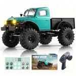 BEEZRC FMS RC Crawler 1/24 FCX24 Brushless Power Wagon RTR 4WD RC Rock Car with BATRAZZI Tires Hobby Grade RC Car for Adult Model Remote Control Truck Off-Road Vehicle (Metallic Green)